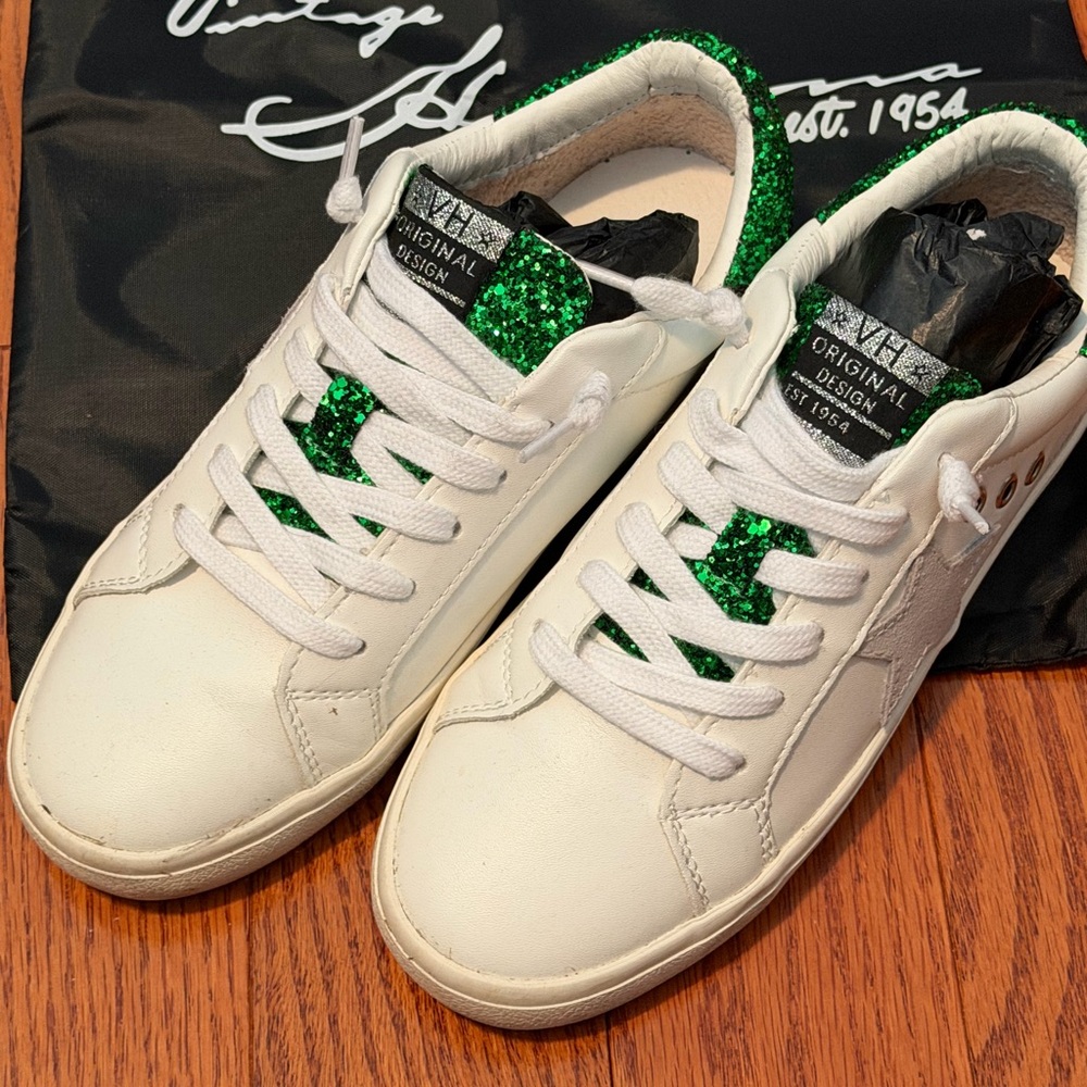 Vintage Havana White and Green Sneakers